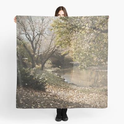 Bridge Over Pond In Autumn