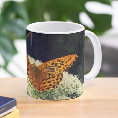 Butterflies on White Flowers