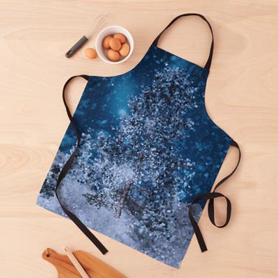 Dark Blue Winter Forest Scene