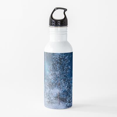 Dark Blue Winter Forest Scene
