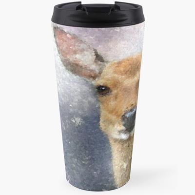 Deer Portrait in Snow