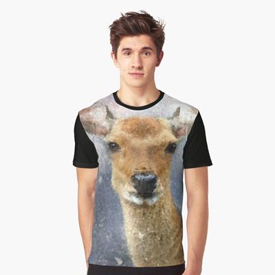 Deer Portrait in Snow