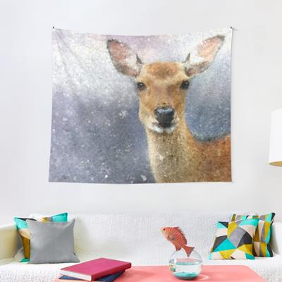 Deer Portrait in Snow