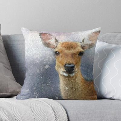 Deer Portrait in Snow