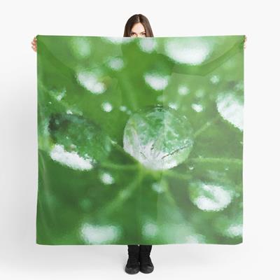Dew on Green Leaves