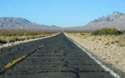Empty Desert Road to Nowhere