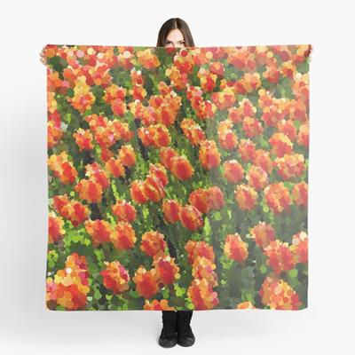 Field of Orange Tulips