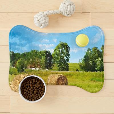 Hay Bales in Grassy Field