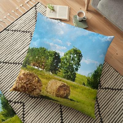 Hay Bales in Grassy Field