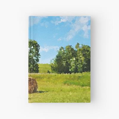 Hay Bales in Grassy Field
