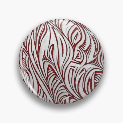 Intense Red, Black, and White Abstract Curves
