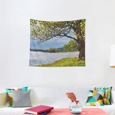 Leafy Tree on River Bank