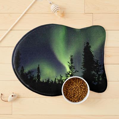 Northern Lights Over Forest