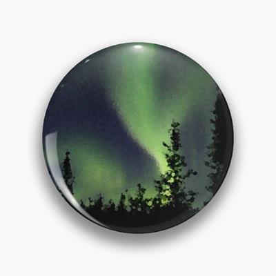 Northern Lights Over Forest