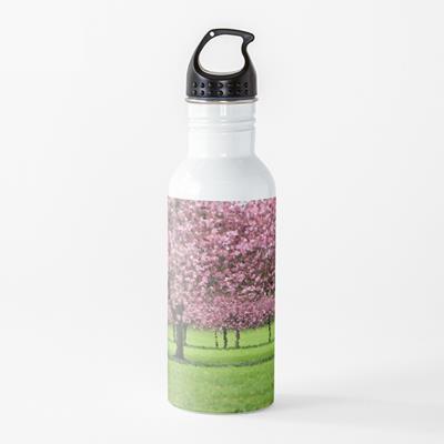 Pink Blossoming Trees Over Green Field
