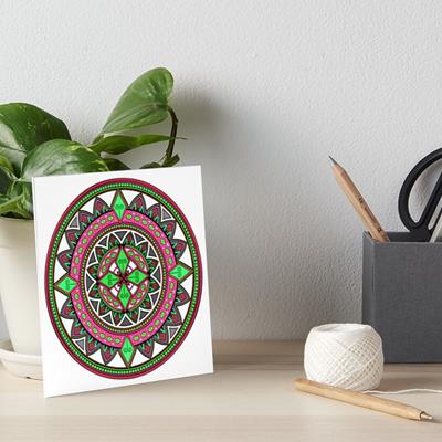 Pink and Green Mandala