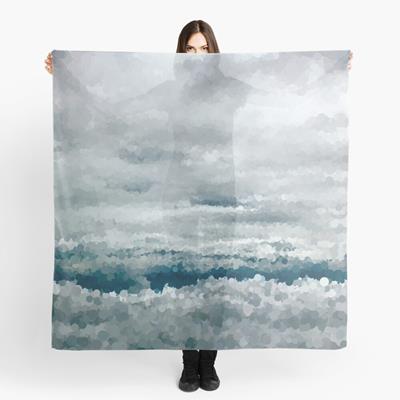 Puffy Clouds in Blue Sky