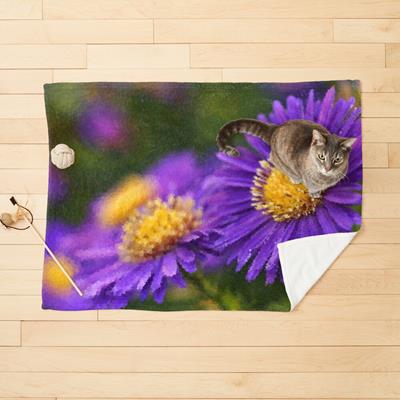 Purple Flowers Against Greenery