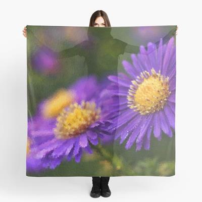 Purple Flowers Against Greenery