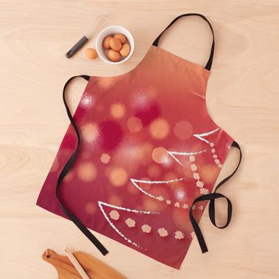 Red Christmas Scene with Stylized Tree