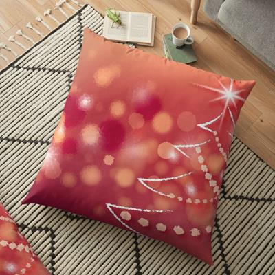 Red Christmas Scene with Stylized Tree