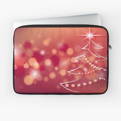 Red Christmas Scene with Stylized Tree