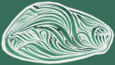 Rich Abstract Line Art in Blue-Green