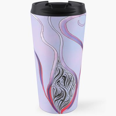 Swimming Creature in Red, Blue, Purple, and Black