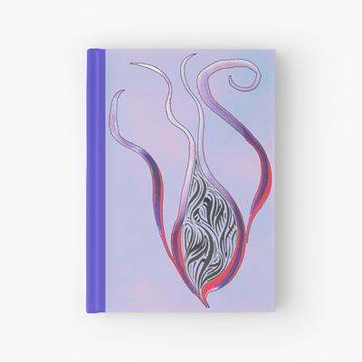 Swimming Creature in Red, Blue, Purple, and Black