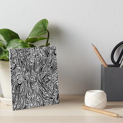 Swirling Abstract Line Art in Black and White