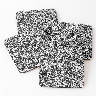 Swirling Abstract Line Art in Black and White