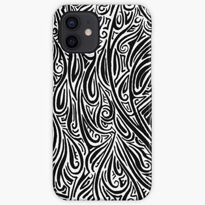Swirling Abstract Line Art in Black and White