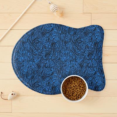 Swirling Abstract Line Art in Black on Light Blue