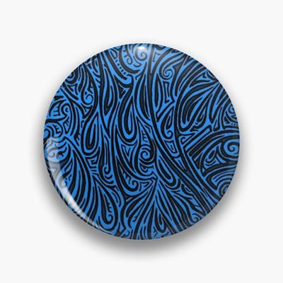 Swirling Abstract Line Art in Black on Light Blue