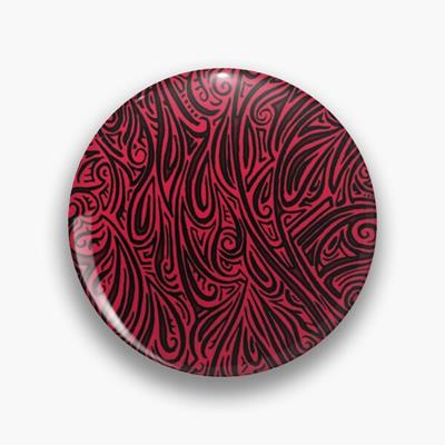Swirling Abstract Line Art in Black on Red