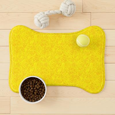 Swirling Abstract Line Art in Blazing Yellow and Gold