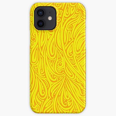 Swirling Abstract Line Art in Blazing Yellow and Gold