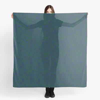 Swirling Abstract Line Art in Dark Blue on Green