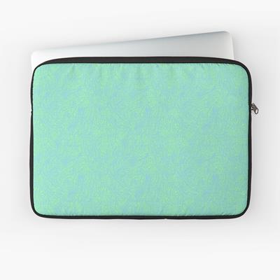 Swirling Abstract Line Art in Light Blue on Green