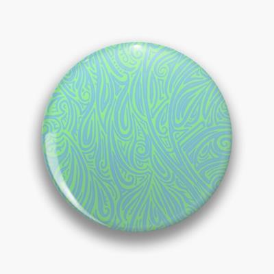 Swirling Abstract Line Art in Light Blue on Green