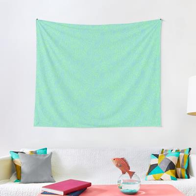 Swirling Abstract Line Art in Light Blue on Green