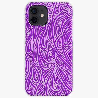 Swirling Abstract Line Art in Pink and Purple