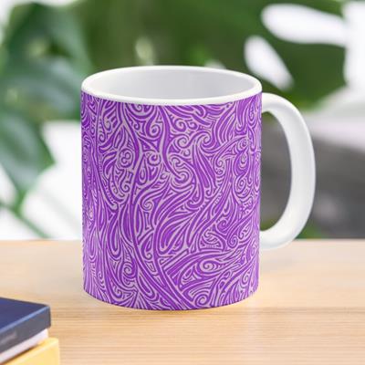 Swirling Abstract Line Art in Pink and Purple