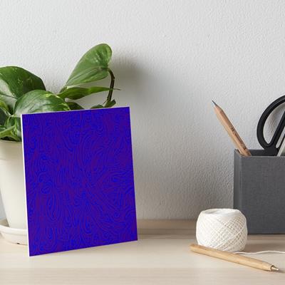 Swirling Abstract Line Art in Purple on Blue