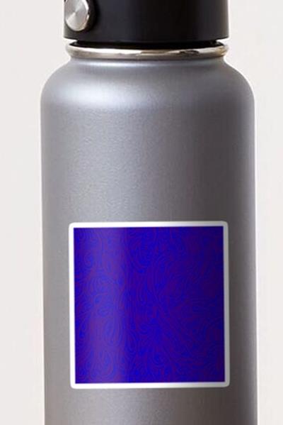 Swirling Abstract Line Art in Purple on Blue
