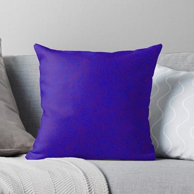 Swirling Abstract Line Art in Purple on Blue