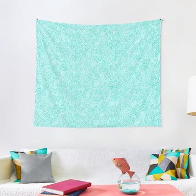 Swirling Abstract Line Art in Shades of Blue