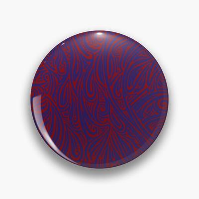 Swirling Abstract Line Art in Shades of Blue on Red