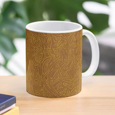 Swirling Abstract Line Art in Shades of Brown