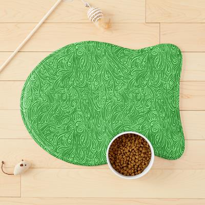Swirling Abstract Line Art in Shades of Green